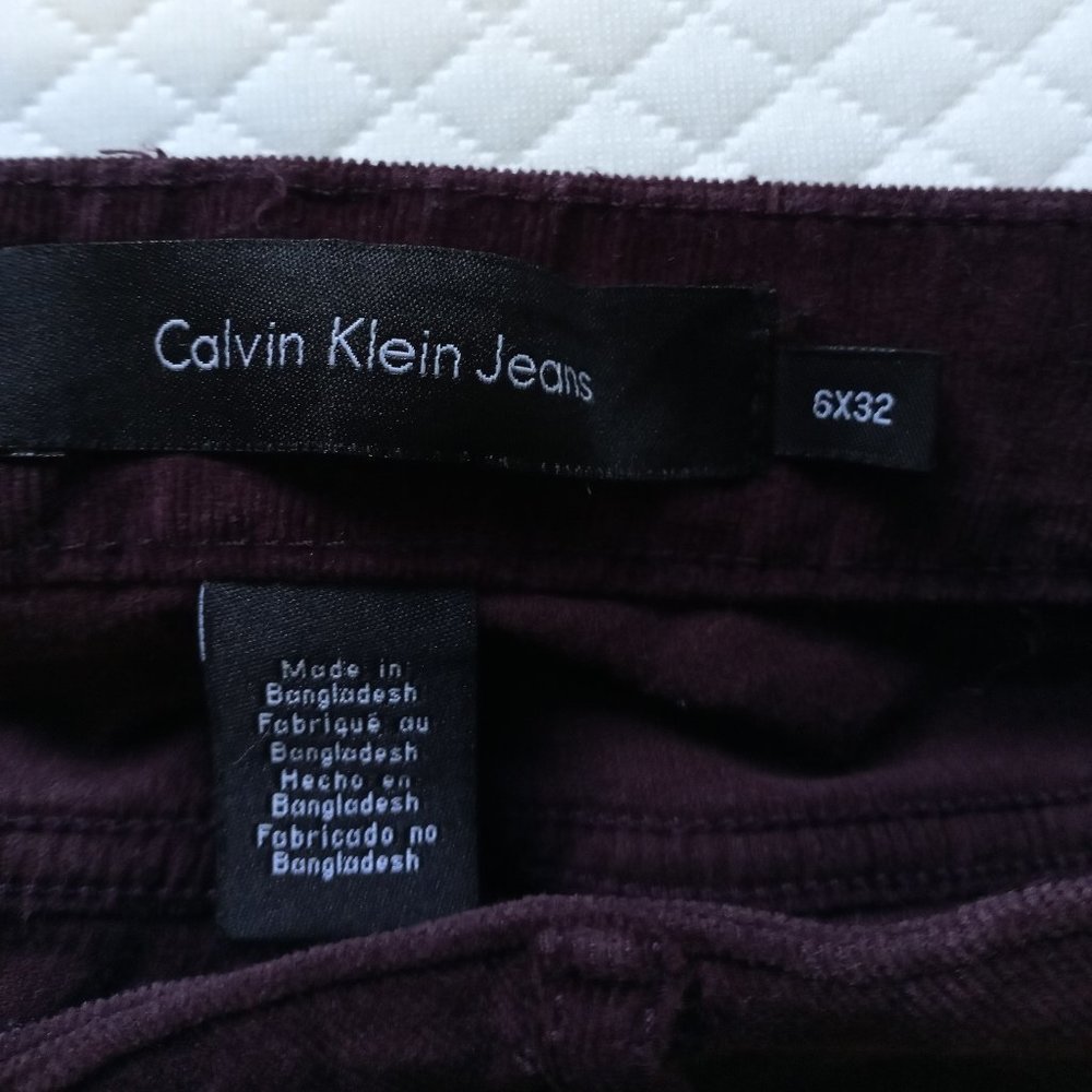 Calvin Klein Maroon Corduroy Skinny Jeans